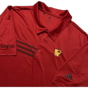 *Adidas Men's XL Golf Polo Shirt River Cup Logo Stretch-D
